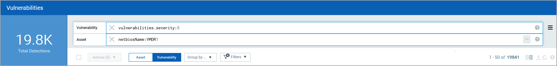 Example of using multiple elements to form a search query.