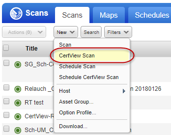 New CertView Scan Option